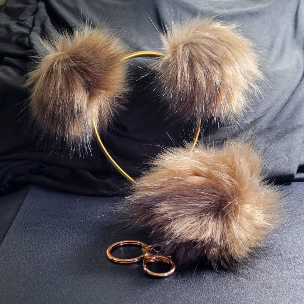 Furry Fur Pom Pom Headband